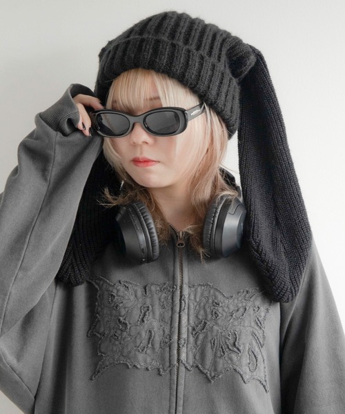 WEGO（ウィゴー）の「WEGO/ウサミミニットキャップ（ニットキャップ/ビーニー・レディース・オフホワイト/ブラック・FREE）」の10枚目の写真