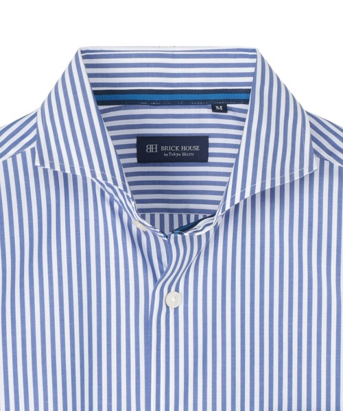 TOKYO SHIRTS(トウキョウシャツ)の「形態安定ノーアイロン カラーテープ ホリゾンタルワイド 長袖カジュアルシャツ(シャツ/ブラウス・メンズ・ブルー・L/LL/M)」の3枚目の写真