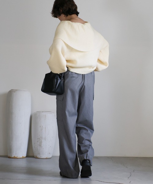 セール】アルパカタッチビッグケープニット（ニット/セーター