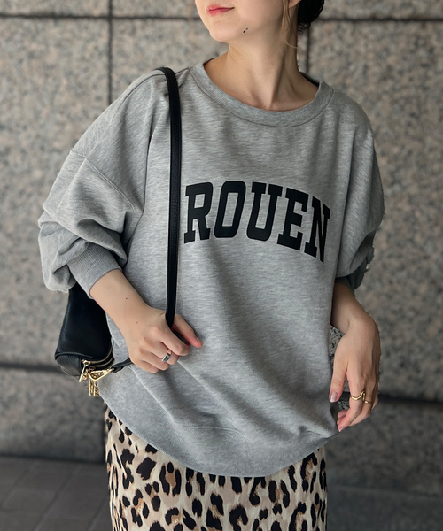 Rouge vif(ルージュヴィフ)の「【一部店舗限定】ドロップショルダーロゴスウエット(スウェット・レディース・オフホワイト/グレー・フリー)」の19枚目の写真