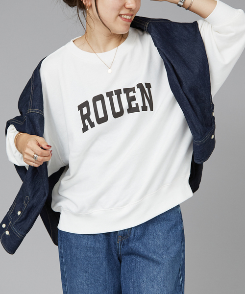 Rouge vif(ルージュヴィフ)の「【一部店舗限定】ドロップショルダーロゴスウエット(スウェット・レディース・オフホワイト/グレー・フリー)」の22枚目の写真