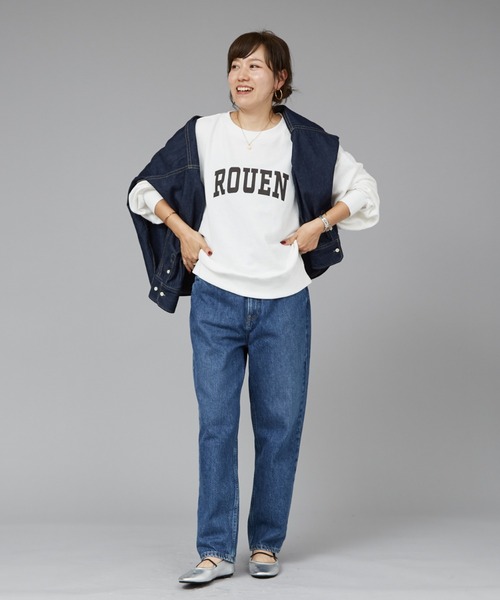 Rouge vif(ルージュヴィフ)の「【一部店舗限定】ドロップショルダーロゴスウエット(スウェット・レディース・オフホワイト/グレー・フリー)」の7枚目の写真