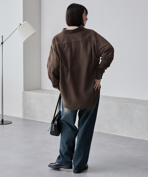 MONO-MART（モノマート）の「ビエラルーズレギュラーカラーネルシャツ（シャツ/ブラウス・メンズ・オフホワイト/グレー系/ダークブラウン/ベージュ系/ブラック/ダークグレー・S/L/M）」の10枚目の写真