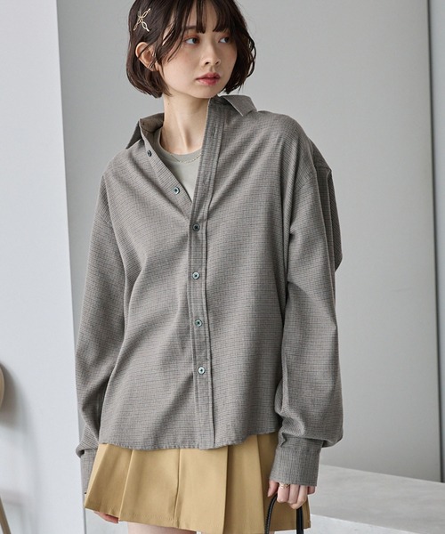 MONO-MART（モノマート）の「ビエラルーズレギュラーカラーネルシャツ（シャツ/ブラウス・メンズ・オフホワイト/グレー系/ダークブラウン/ベージュ系/ブラック/ダークグレー・S/L/M）」の13枚目の写真