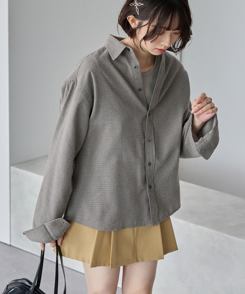 MONO-MART（モノマート）の「ビエラルーズレギュラーカラーネルシャツ（シャツ/ブラウス・メンズ・オフホワイト/グレー系/ダークブラウン/ベージュ系/ブラック/ダークグレー・S/L/M）」の14枚目の写真