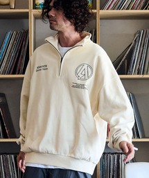 ADAM PATEK（アダムパテック）の「ADMPATEK/logo half zip stand pullover/刺繍ロゴハーフジッププルオーバースタンドスウェット（スウェット）」