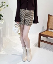 clear | 千鳥柄ハイウエストショートパンツ≪2024AW新作≫(その他パンツ)