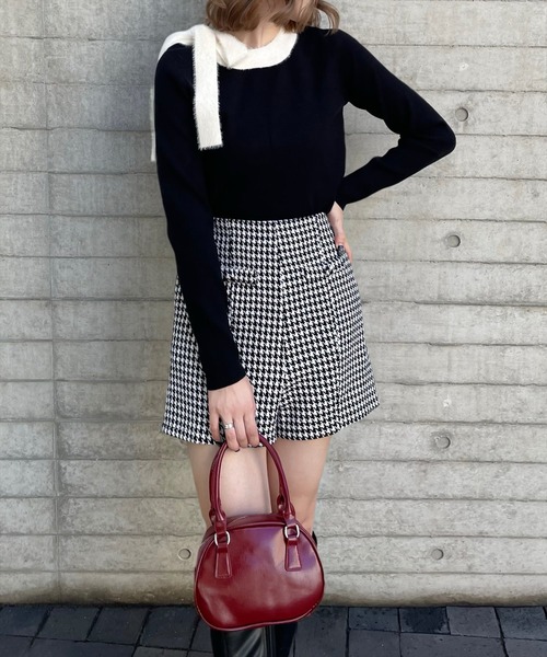 clear（クリア）の「千鳥柄ハイウエストショートパンツ≪2024AW新作≫（その他パンツ・レディース・ブラウン/ブラック・S/M）」の21枚目の写真