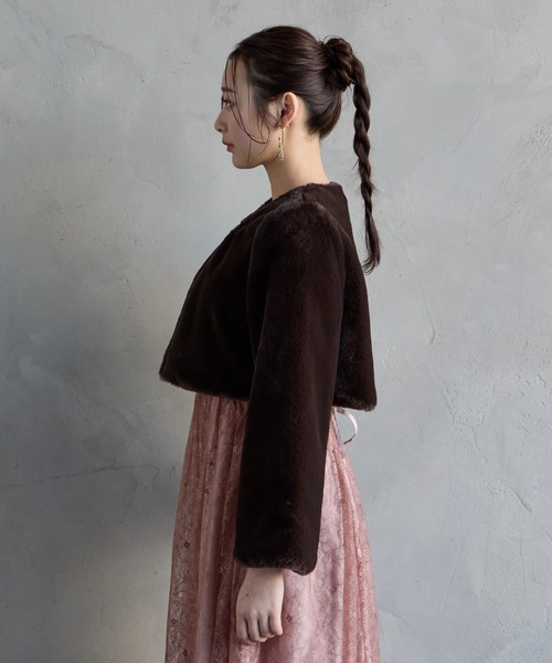 エコファーノーカラージャケット(ノーカラージャケット)|AIMER エコファーノーカラージャケット(ノーカラージャケット)|AIMER