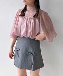 AS KNOW AS plus | ◇スタンドカラー バルーンシルエット 8分袖フレアブラウス(シャツ/ブラウス)