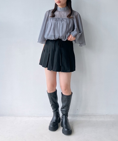 AS KNOW AS plus(アズノゥアズプラス)の「◇スタンドカラー バルーンシルエット 8分袖フレアブラウス(シャツ/ブラウス・レディース・チャコールグレー/アイボリー/ピンク・FREE)」の20枚目の写真
