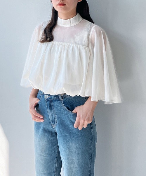 AS KNOW AS plus(アズノゥアズプラス)の「◇スタンドカラー バルーンシルエット 8分袖フレアブラウス(シャツ/ブラウス・レディース・チャコールグレー/アイボリー/ピンク・FREE)」の22枚目の写真