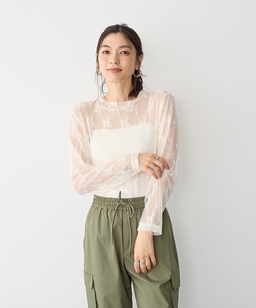 anyfee(エニフィー)の「【anyfee】チュールレースハイネックトップス《大きいサイズ/プラスサイズ》(Tシャツ/カットソー・レディース・ブラック/アイボリー・LL/3L/4L/5L)」の19枚目の写真