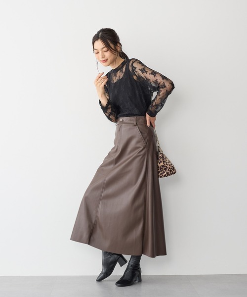 anyfee(エニフィー)の「【anyfee】チュールレースハイネックトップス《大きいサイズ/プラスサイズ》(Tシャツ/カットソー・レディース・ブラック/アイボリー・LL/3L/4L/5L)」の10枚目の写真