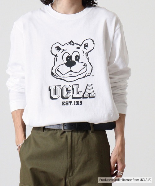 UCLA（ユーシーエルエー）の「UCLA Bear ビックシルエット　ロンT（Tシャツ/カットソー・メンズ・ホワイト/ヘザーグレー・M/L）」の11枚目の写真