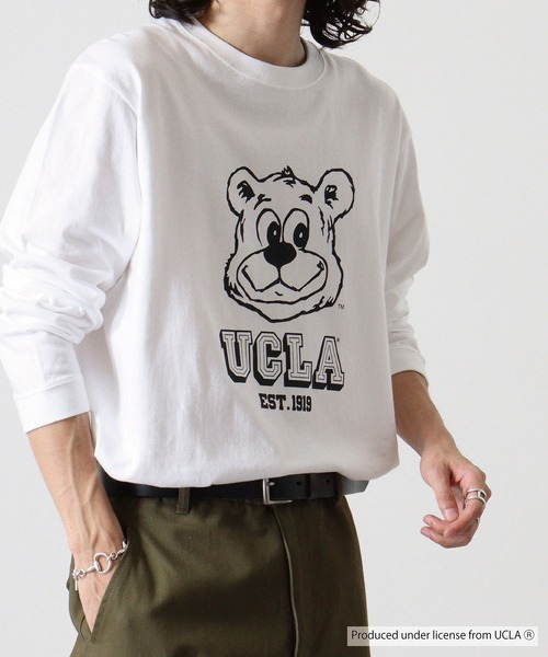 UCLA（ユーシーエルエー）の「UCLA Bear ビックシルエット　ロンT（Tシャツ/カットソー・メンズ・ホワイト/ヘザーグレー・M/L）」の12枚目の写真
