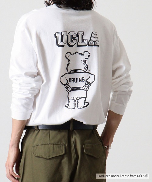 UCLA（ユーシーエルエー）の「UCLA Bear ビックシルエット　ロンT（Tシャツ/カットソー・メンズ・ホワイト/ヘザーグレー・M/L）」の13枚目の写真