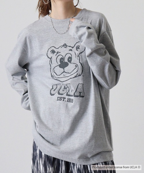 UCLA（ユーシーエルエー）の「UCLA Bear ビックシルエット　ロンT（Tシャツ/カットソー・メンズ・ホワイト/ヘザーグレー・M/L）」の17枚目の写真