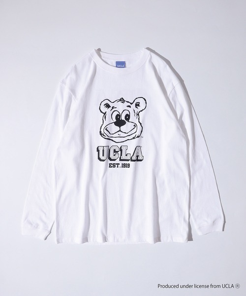 UCLA（ユーシーエルエー）の「UCLA Bear ビックシルエット　ロンT（Tシャツ/カットソー・メンズ・ホワイト/ヘザーグレー・M/L）」の6枚目の写真