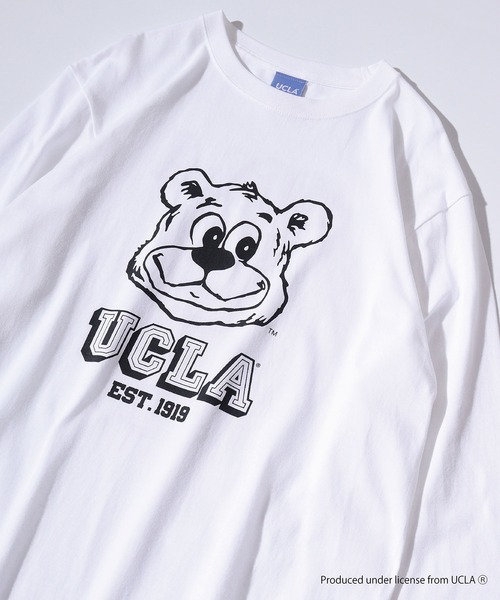 UCLA（ユーシーエルエー）の「UCLA Bear ビックシルエット　ロンT（Tシャツ/カットソー・メンズ・ホワイト/ヘザーグレー・M/L）」の5枚目の写真