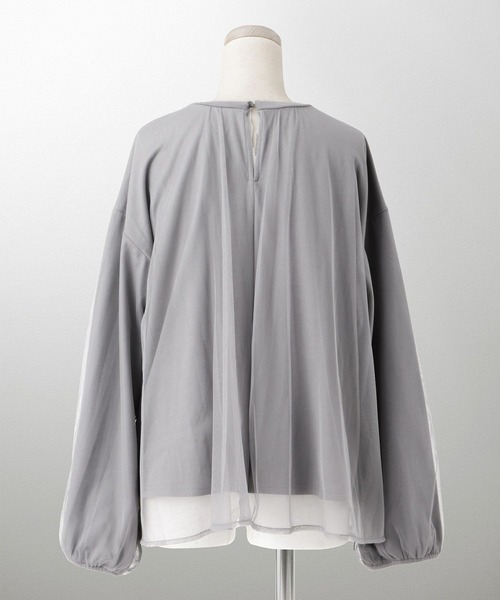 HUIT bouquet(ユイット)の「セレクト チュールドッキング プルオーバー HUIT(Tシャツ/カットソー・レディース・ブラック/グレー/ホワイト・M)」の14枚目の写真