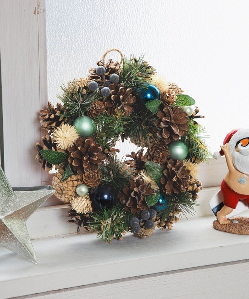 BAYFLOW（ベイフロー）の「[天然素材]クリスマスリース（インテリア雑貨・レディース・レッド/ブラウン/ホワイト/ネイビー/レッド系/ブルー・00）」の4枚目の写真