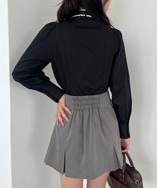 one after another NICE CLAUP(ワンアフターアナザーナイスクラップ)の「ピコレースボウタイブラウス(シャツ/ブラウス・レディース・ブラック/グレー系その他/サックスブルー/オフホワイト・FREE)」の12枚目の写真