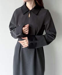 JUNOAH（ジュノア）の「バイカラーコーデュロイタイトワンピース（ワンピース）」