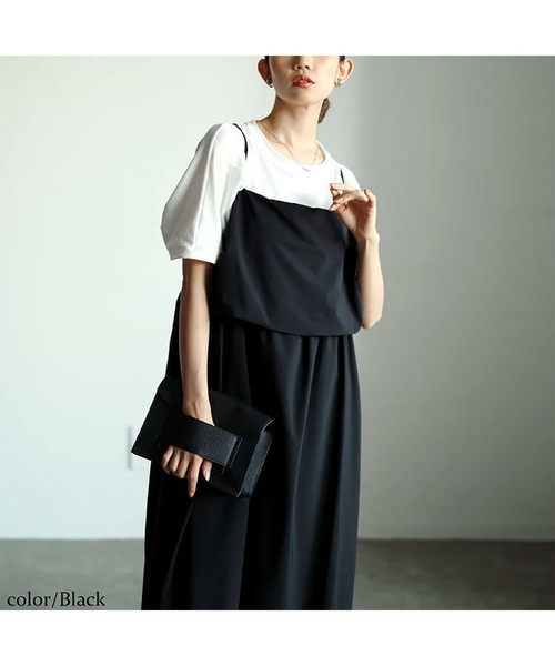 GOLDJAPAN(ゴールドジャパン)の「バックレースアップバルーンキャミワンピース【大きいサイズ対応】(ワンピース・レディース・ブラック・LL~3L/4L~5L)」の9枚目の写真
