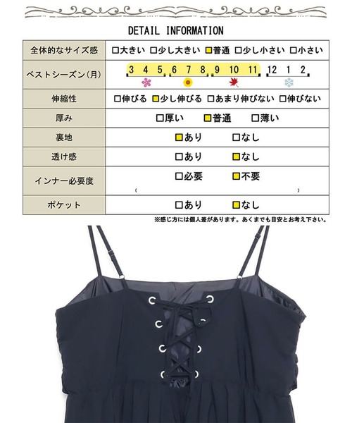 GOLDJAPAN(ゴールドジャパン)の「バックレースアップバルーンキャミワンピース【大きいサイズ対応】(ワンピース・レディース・ブラック・LL~3L/4L~5L)」の19枚目の写真