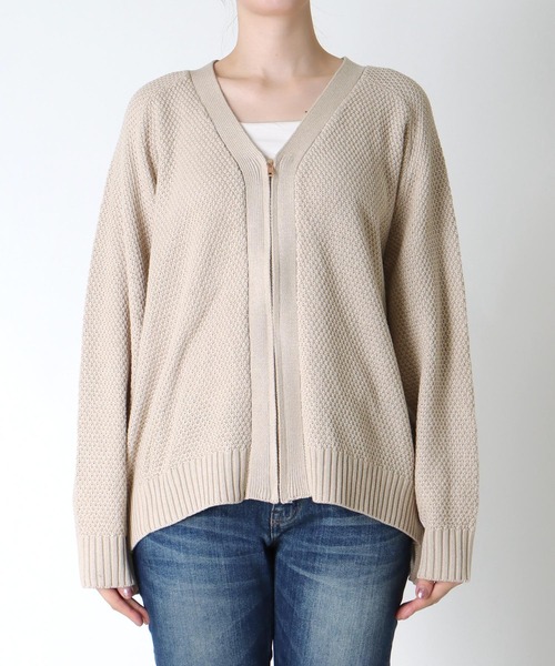 Cepica（セピカ）の「デニムコンビZIPブルゾン　　　＠（カーディガン/ボレロ・レディース・チャコールグレー/ベージュ・FREE）」の6枚目の写真