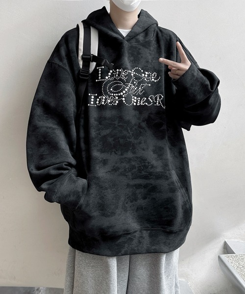 【セール】【FVLMEN】pearl stone logo marble pullover parka/パール ストーン ロゴ マーブル プルオーバー パーカー（パーカー）｜FVLMEN（フルメン）