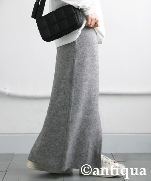 antiqua(アンティカ)の「ボタンニットスカート(スカート・レディース・ブラック/グレー/レッド・ONESIZE)」の9枚目の写真
