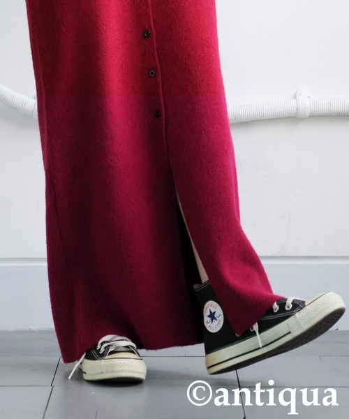 antiqua(アンティカ)の「ボタンニットスカート(スカート・レディース・ブラック/グレー/レッド・ONESIZE)」の14枚目の写真