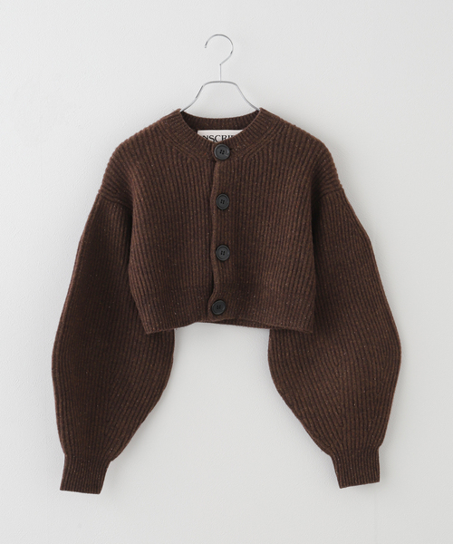INSCRIRE /アンスクリア】Cropped Cardigan：カーディガン 
