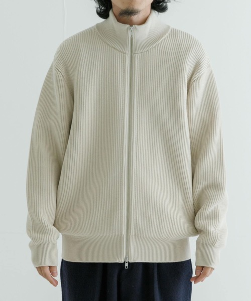 トップス Yonetomi EX FINE WOOL RIB KNIT BLOUSON EX FINE WOOL RIB KNIT BLOUSON - Yonetomi STORE ONLINE｜ヨネ