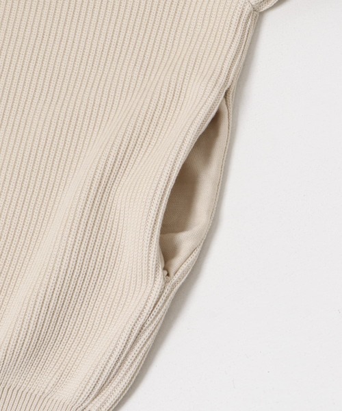 Yonetomi（ヨネトミ）の「Yonetomi　EX FINE WOOL RIB KNIT BLOUSON（ニット/セーター・メンズ・ブラック/アイボリー・3/4）」の8枚目の写真