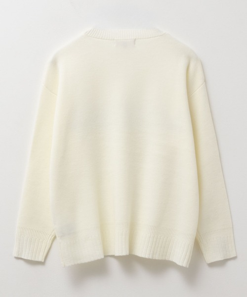 HusHusH（ハッシュアッシュ）の「【HusHusH/ハッシュアッシュ】プリントニットプルオーバー（ニット/セーター・レディース・ネイビー/オフホワイト/グレー・M/L）」の17枚目の写真