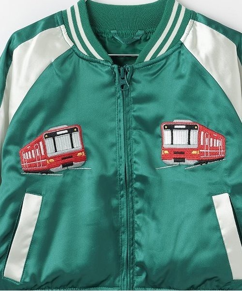 kladskap（クレードスコープ）の「電車×恐竜スカジャン（ブルゾン・キッズ・ネイビー/グリーン・90cm/100cm/110cm/120cm/130cm）」の19枚目の写真