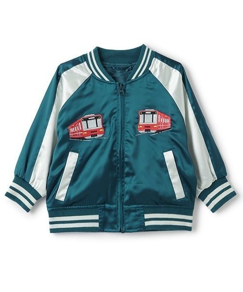 kladskap（クレードスコープ）の「電車×恐竜スカジャン（ブルゾン・キッズ・ネイビー/グリーン・90cm/100cm/110cm/120cm/130cm）」の9枚目の写真