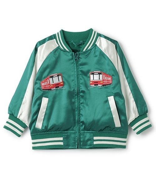 kladskap（クレードスコープ）の「電車×恐竜スカジャン（ブルゾン・キッズ・ネイビー/グリーン・90cm/100cm/110cm/120cm/130cm）」の10枚目の写真