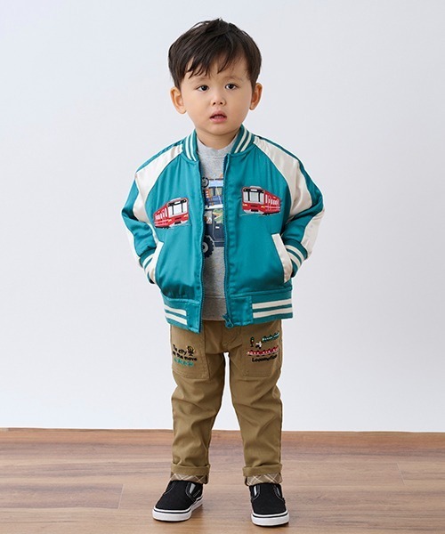 kladskap（クレードスコープ）の「電車×恐竜スカジャン（ブルゾン・キッズ・ネイビー/グリーン・90cm/100cm/110cm/120cm/130cm）」の13枚目の写真