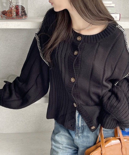 セール】前後2WAYステッチカーディガン（カーディガン/ボレロ