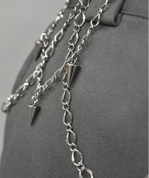 axes femme POETIQUE(アクシーズファムポエティック)の「シルバー・ブレットベルト(ベルト・レディース・グレー/ブラック・FREE)」の4枚目の写真