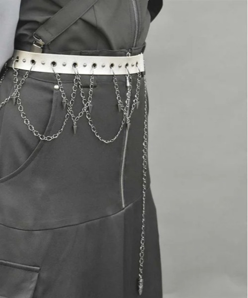 axes femme POETIQUE(アクシーズファムポエティック)の「シルバー・ブレットベルト(ベルト・レディース・グレー/ブラック・FREE)」の5枚目の写真