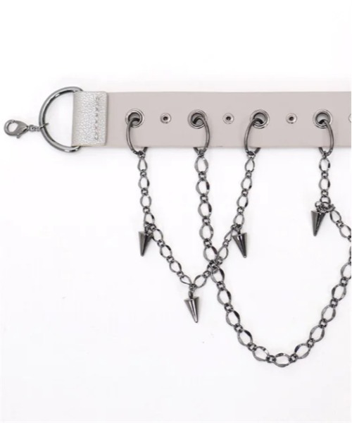 axes femme POETIQUE(アクシーズファムポエティック)の「シルバー・ブレットベルト(ベルト・レディース・グレー/ブラック・FREE)」の9枚目の写真