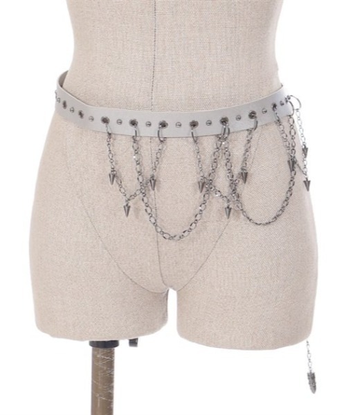 axes femme POETIQUE(アクシーズファムポエティック)の「シルバー・ブレットベルト(ベルト・レディース・グレー/ブラック・FREE)」の12枚目の写真