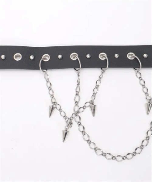 axes femme POETIQUE(アクシーズファムポエティック)の「シルバー・ブレットベルト(ベルト・レディース・グレー/ブラック・FREE)」の14枚目の写真