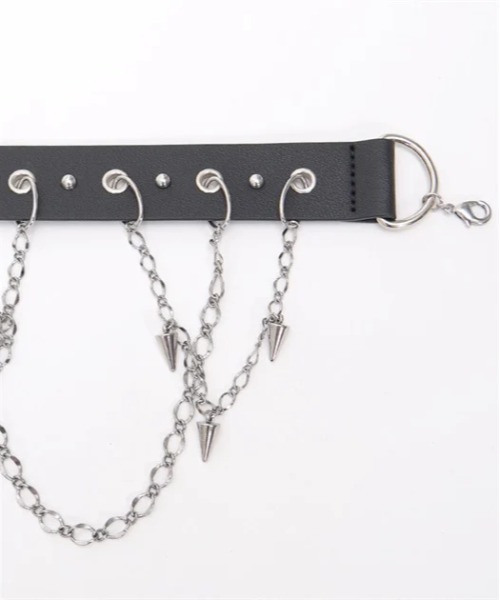 axes femme POETIQUE(アクシーズファムポエティック)の「シルバー・ブレットベルト(ベルト・レディース・グレー/ブラック・FREE)」の15枚目の写真