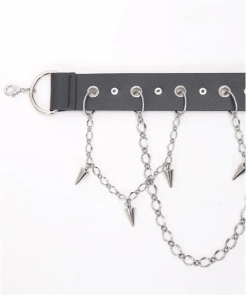 axes femme POETIQUE(アクシーズファムポエティック)の「シルバー・ブレットベルト(ベルト・レディース・グレー/ブラック・FREE)」の16枚目の写真